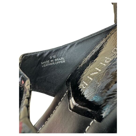 Donald Pliner Louise66 Patent Leather Croc Embossed Heeled Sandals Size 9 - Picture 7 of 7